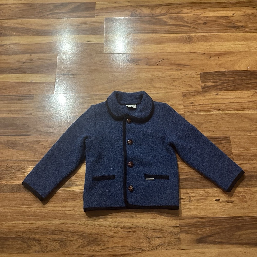 Marae Kids Wool Overcoat Premium Blue Soft Smoke Free 4 Years